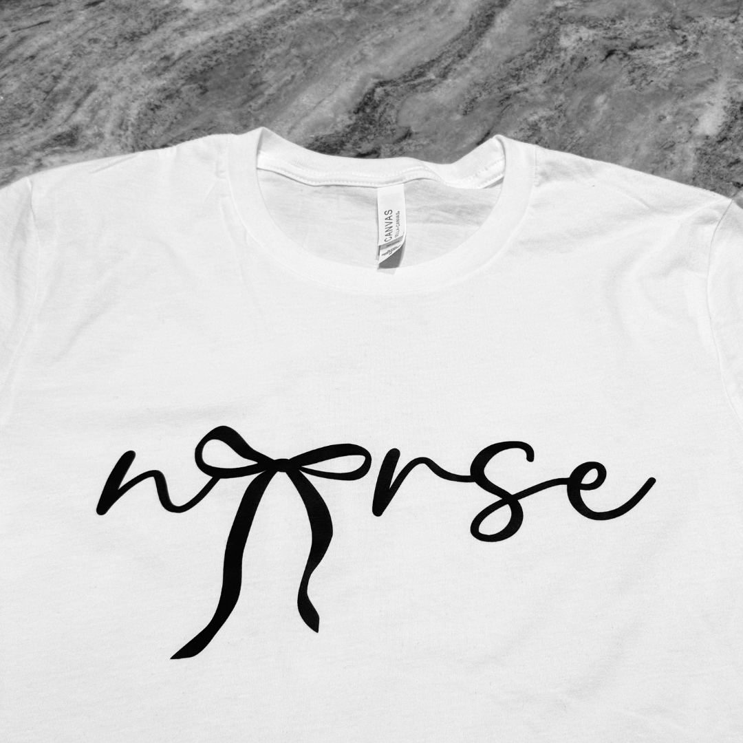Simple Ribbon Nurse Printed Tee