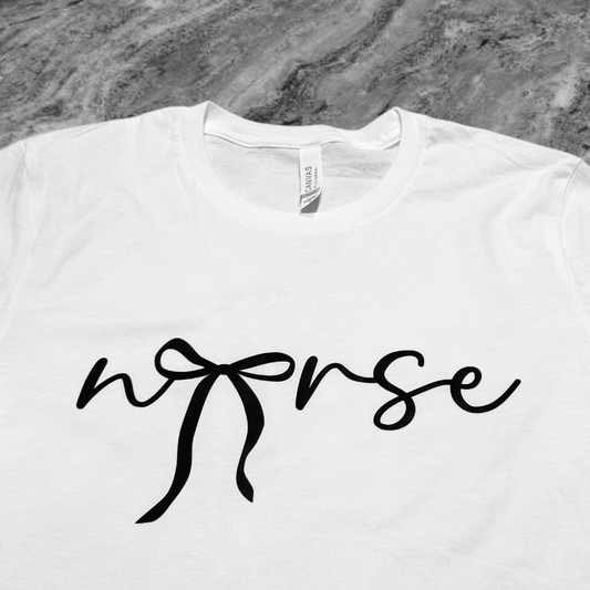Simple Ribbon Nurse Printed Tee