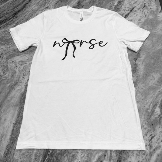 Simple Ribbon Nurse Printed Tee