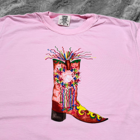 Fiesta Flower Boot Printed Tee