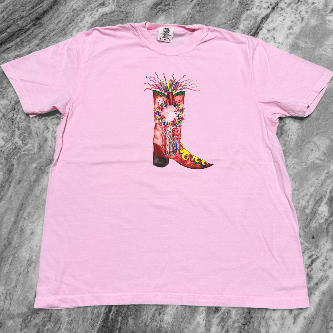 Fiesta Flower Boot Printed Tee