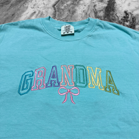 Grandma Collegiate Embroidered T-Shirt Lagoon