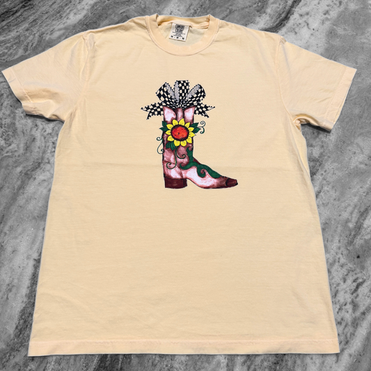 Sunflower Boot Printed Tee