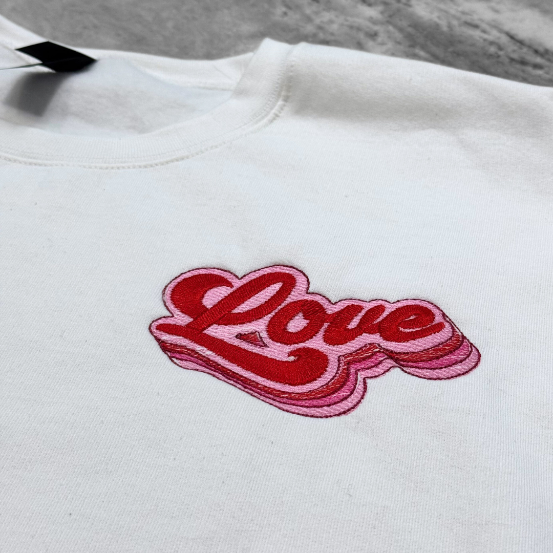 Retro Love Embroidered Crew