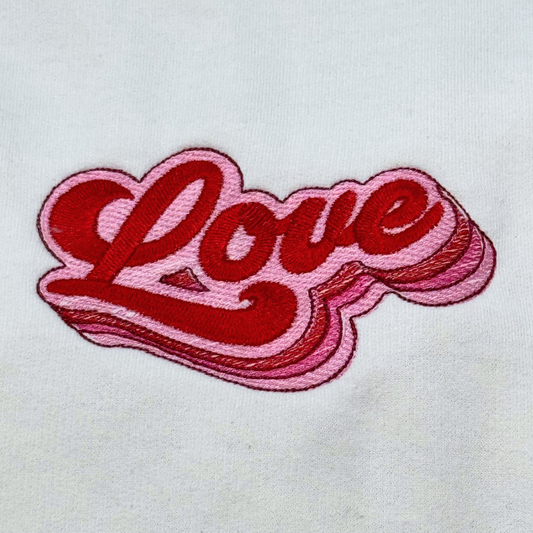 Valentine Retro Love Embroidered Crewneck Sweatshirt