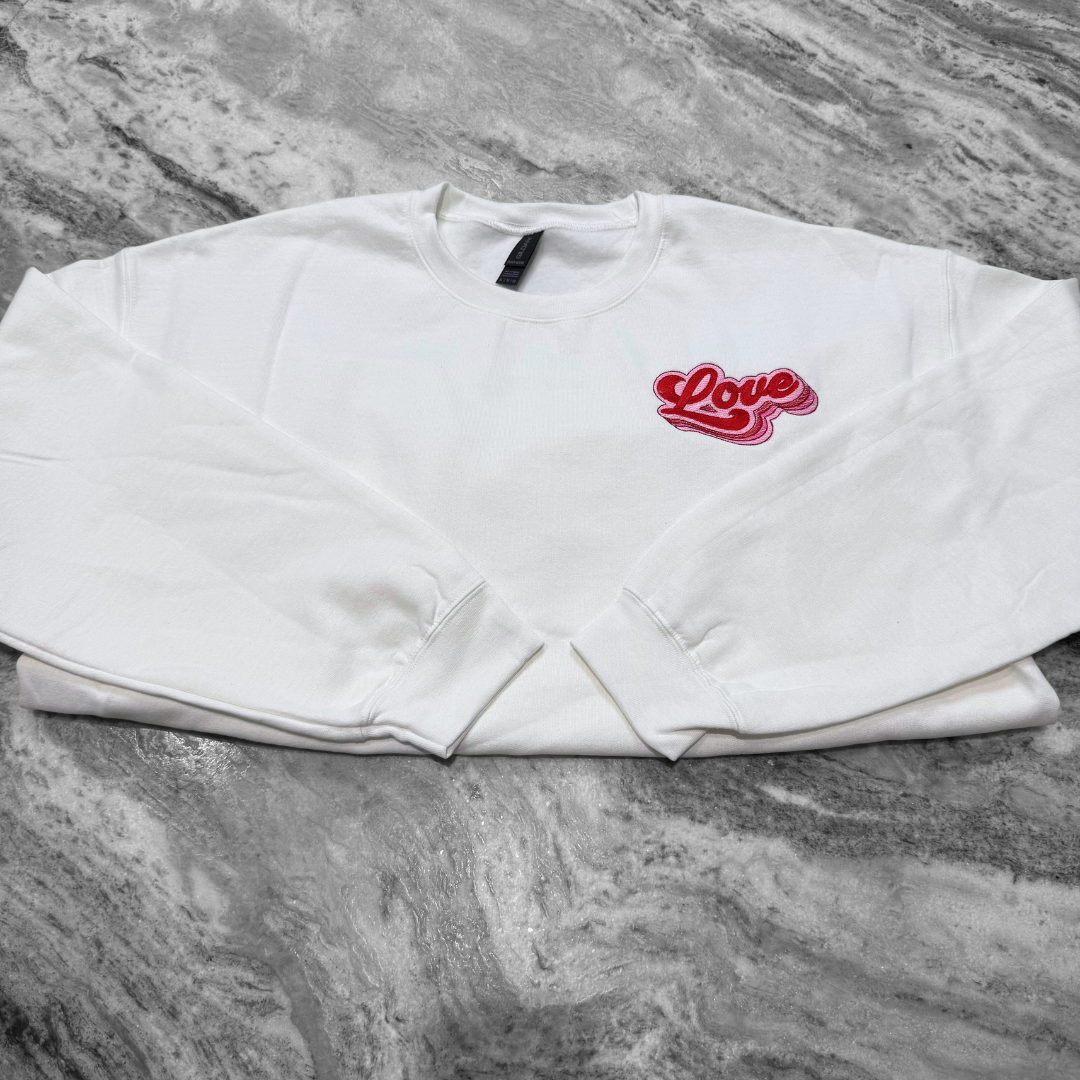 Retro Love Embroidered Crew