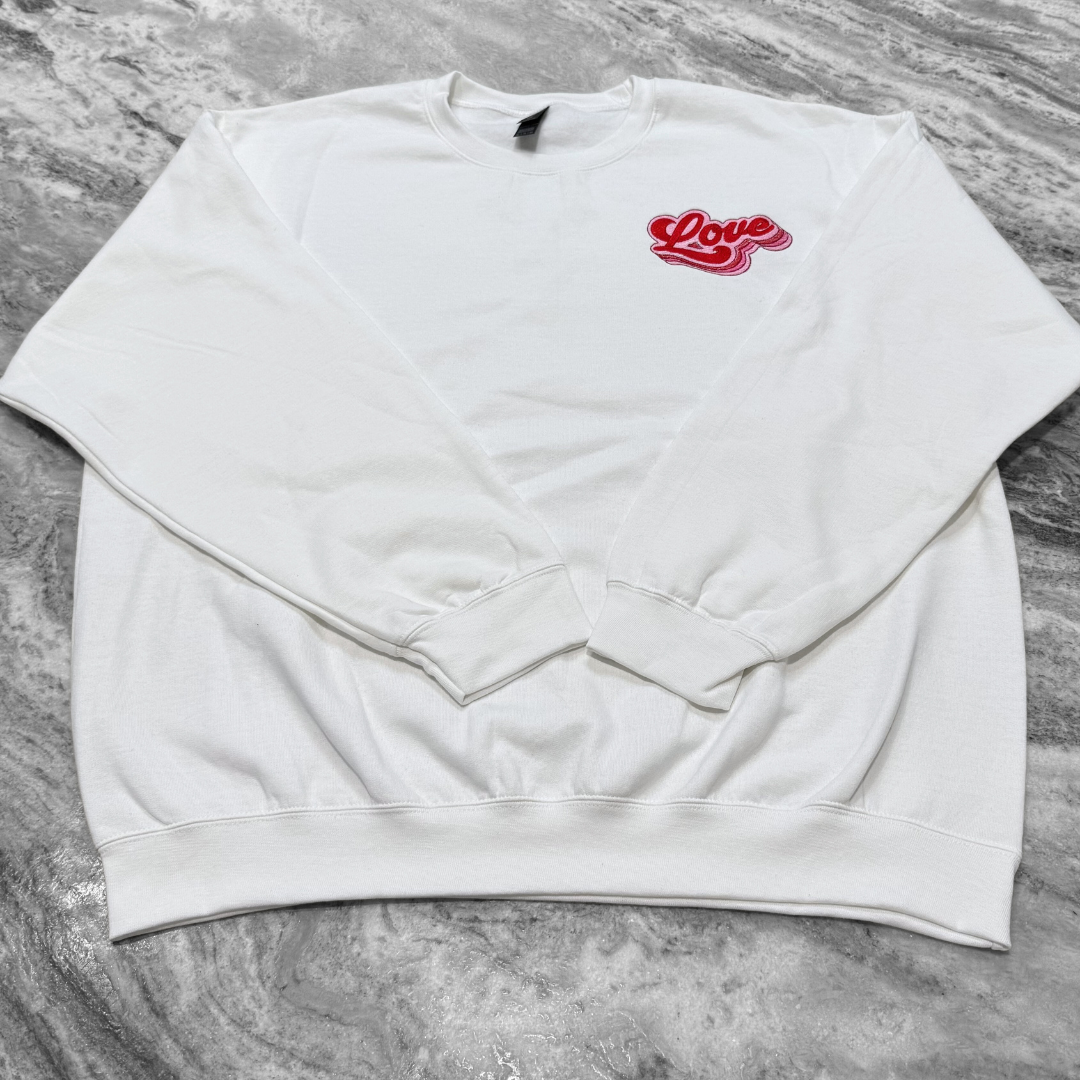 Retro Love Embroidered Crew