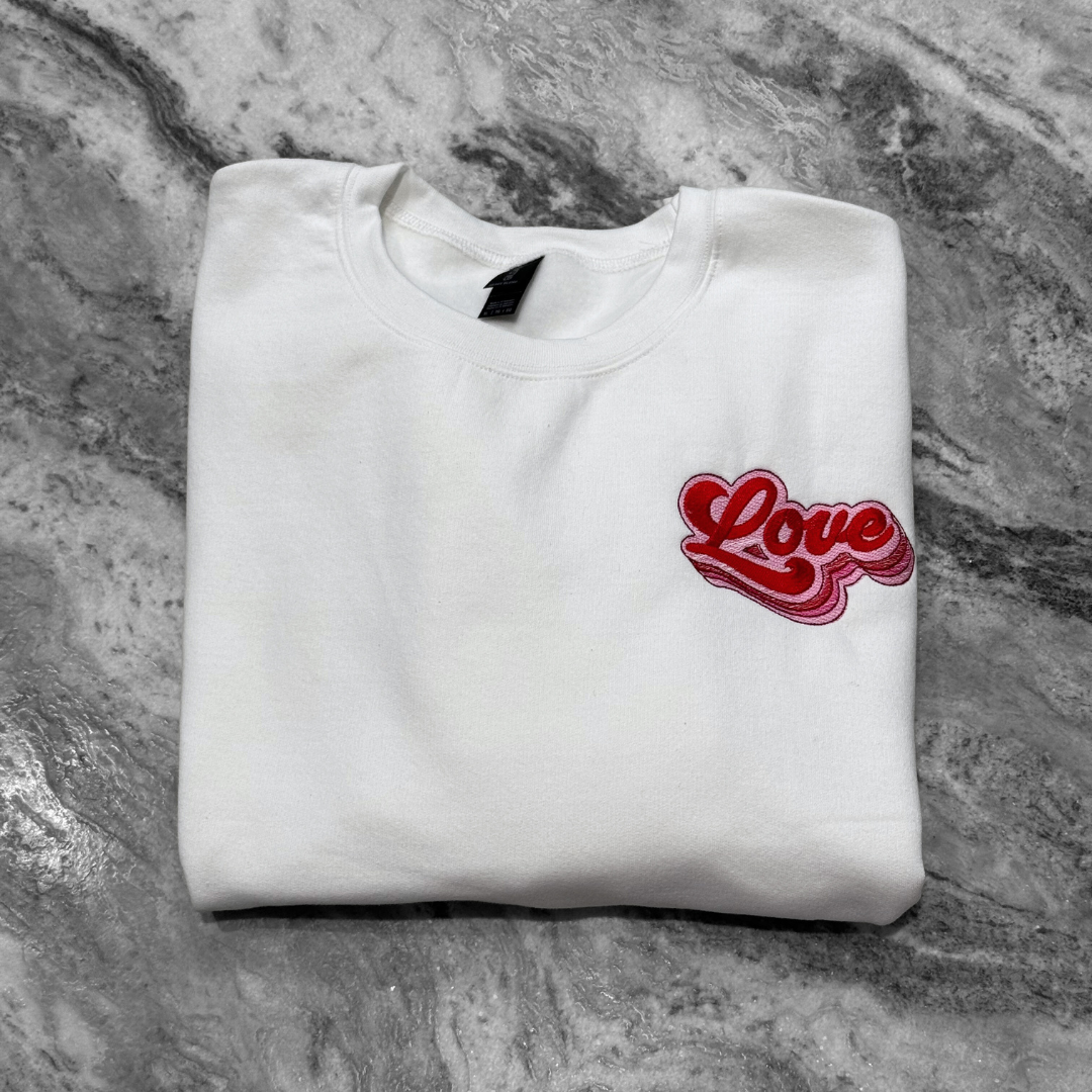 Retro Love Embroidered Crew