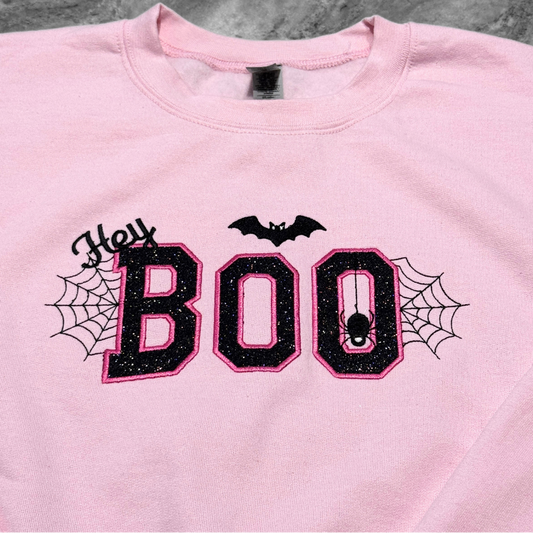 *NEW!* Halloween Applique + Embroidered 'BOO' Crewneck Sweatshirt