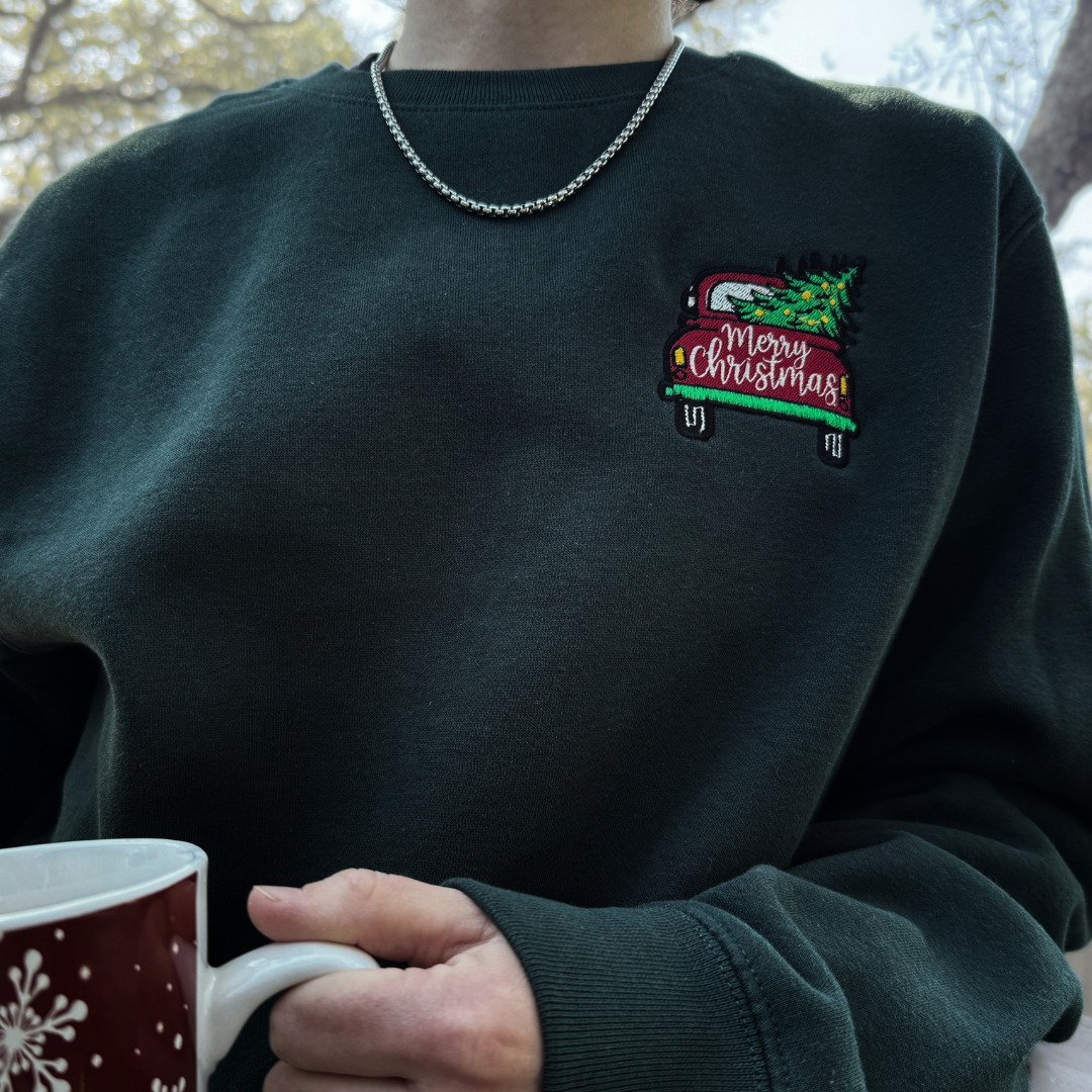 Merry Christmas Truck Crewneck Sweatshirt