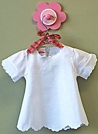 White Cotton Scalloped Baby Dress