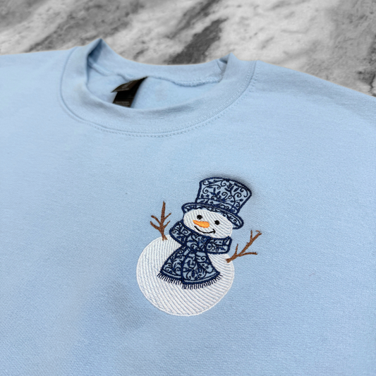 Swirly Snowman Crewneck Sweatshirt
