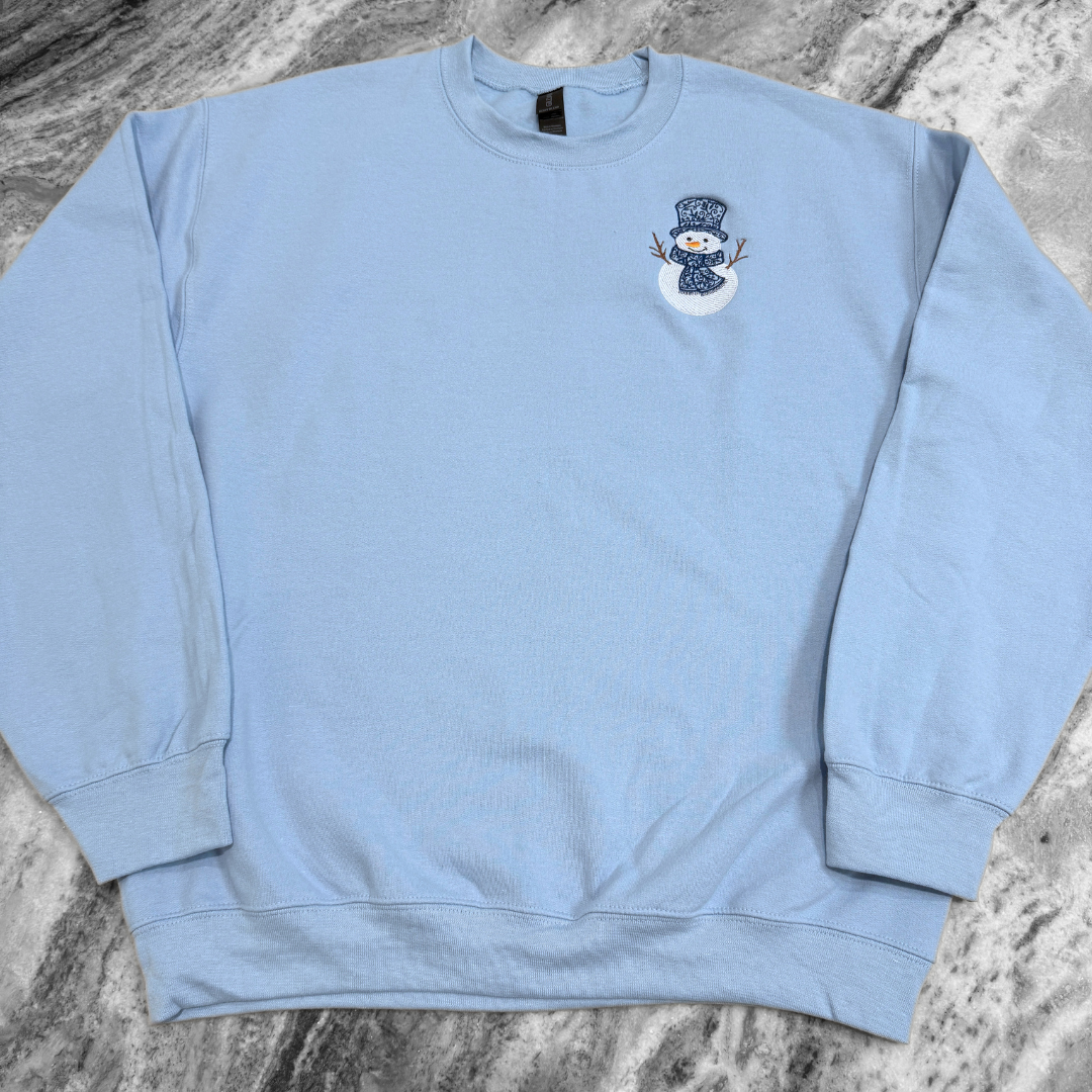 Swirly Snowman Crewneck Sweatshirt