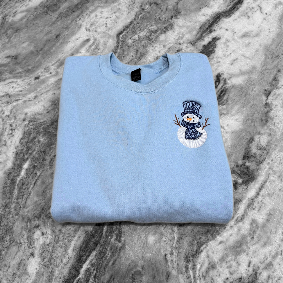 Swirly Snowman Crewneck Sweatshirt