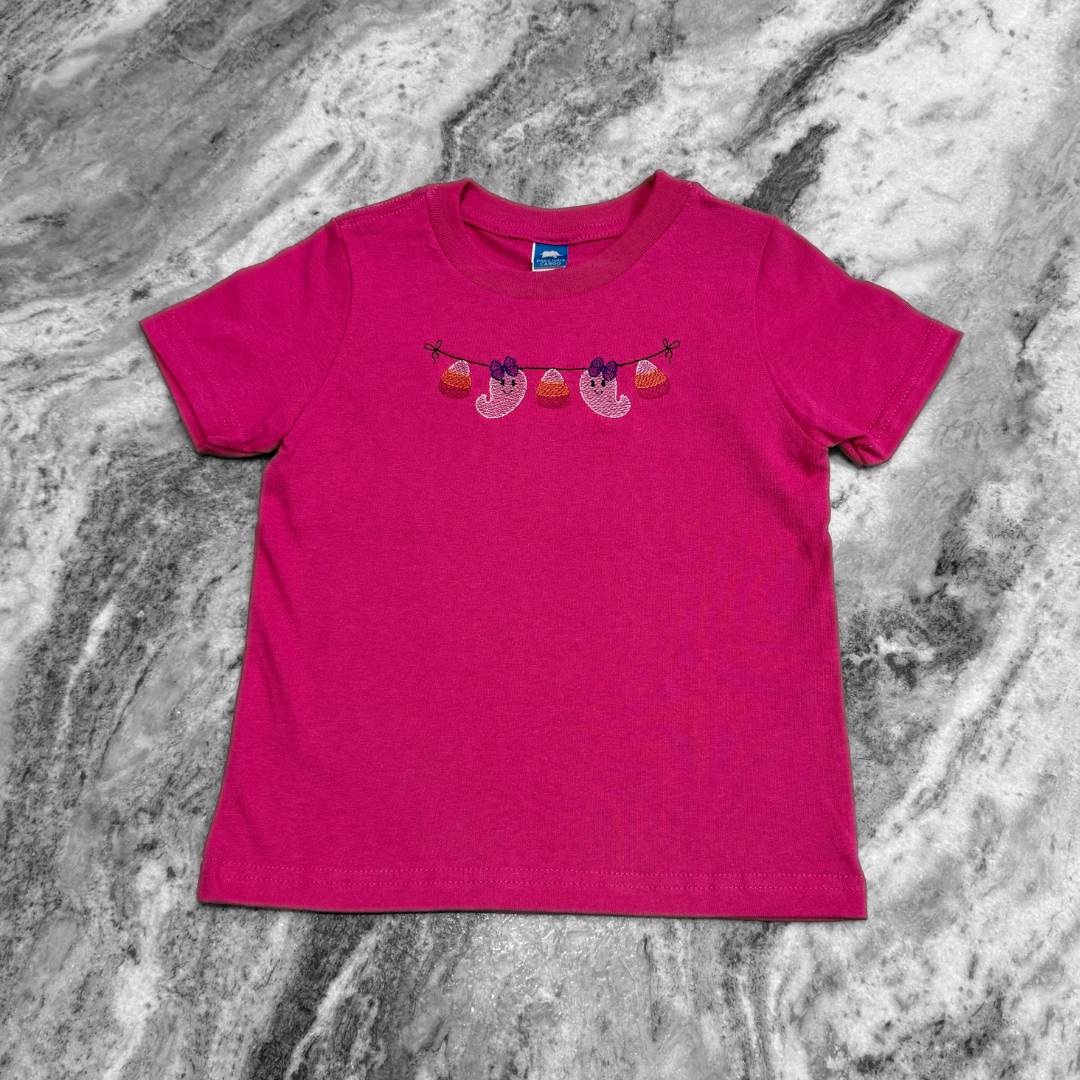 Kids Magenta Ghost Garland Tee