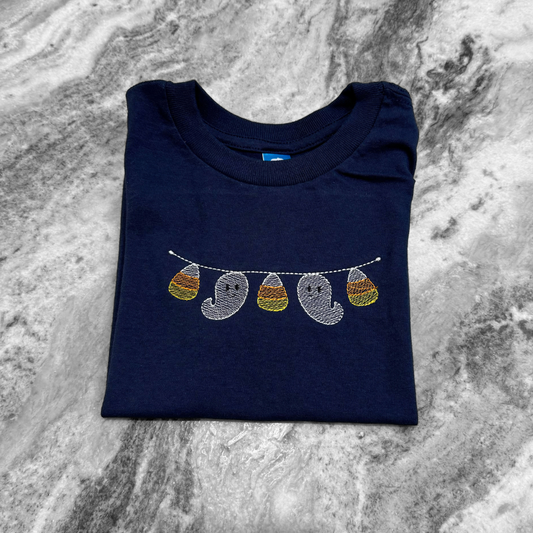 Kids Navy Ghost Garland Tee