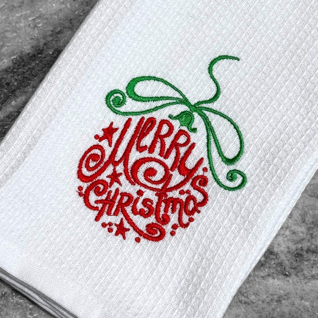 Merry Christmas Ornament Kitchen Towel