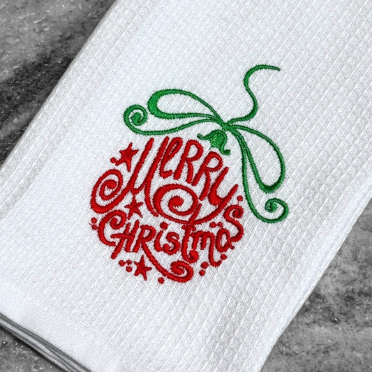 Merry Christmas Ornament Kitchen Towel