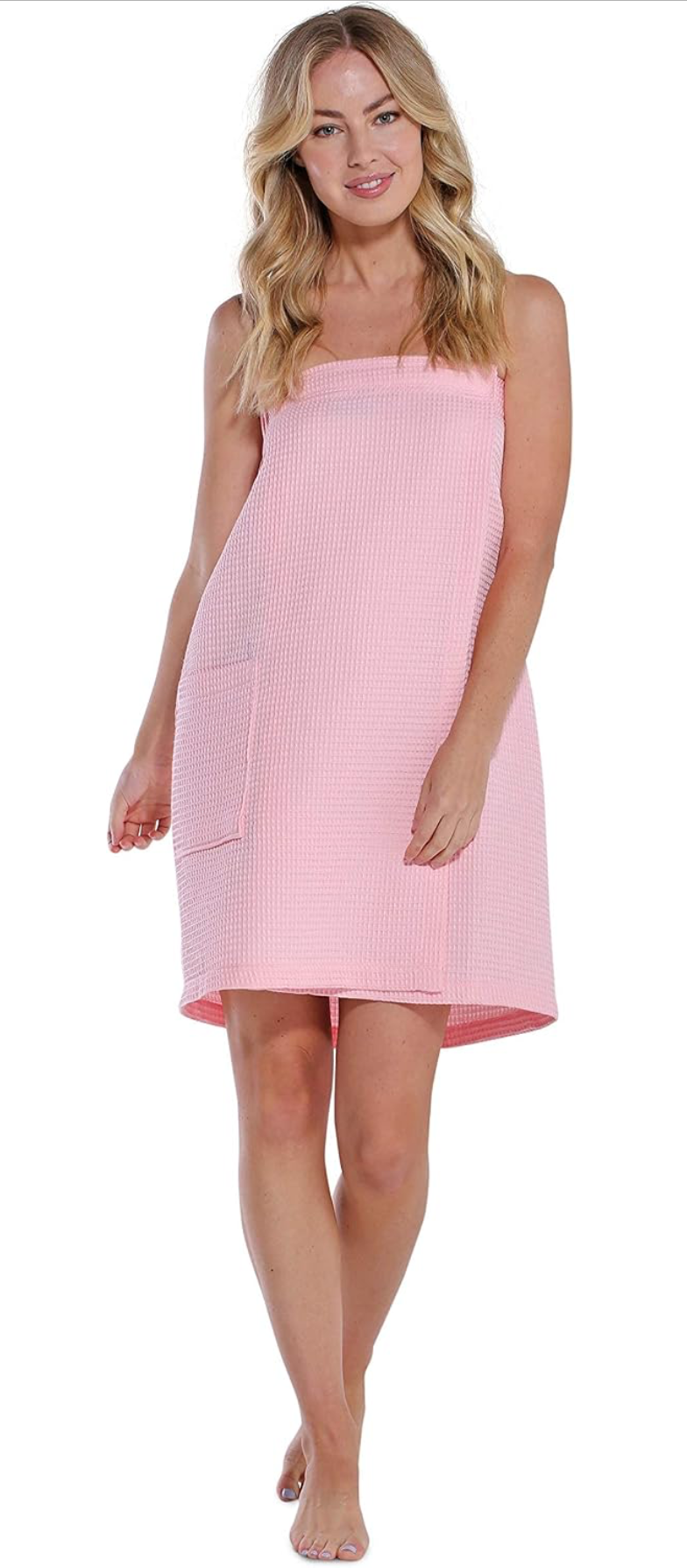 Pink Spa Waffle Bath Wrap
