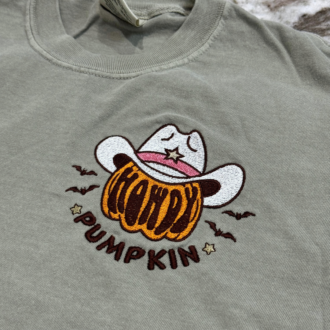 Howdy Pumpkin Embroidered T-Shirt