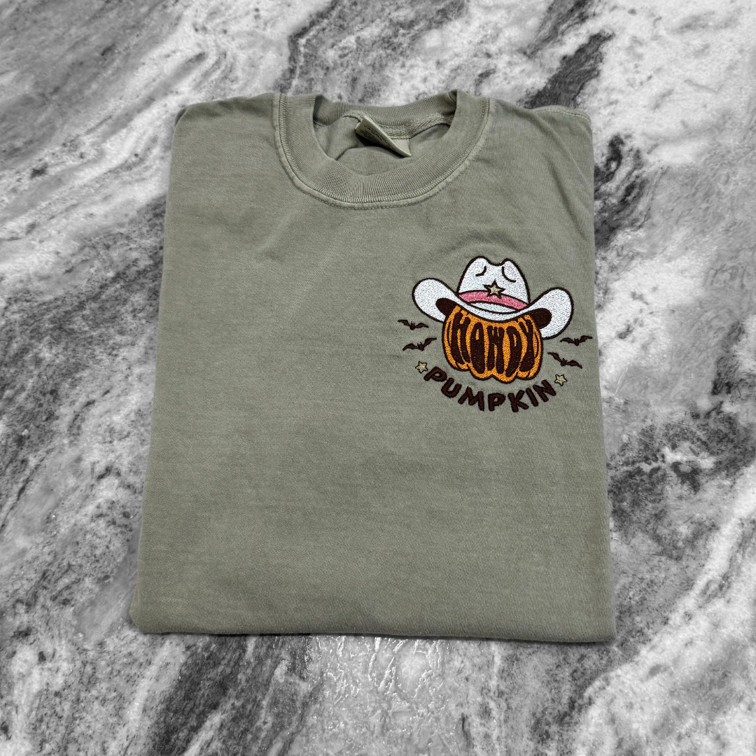 Howdy Pumpkin Embroidered T-Shirt