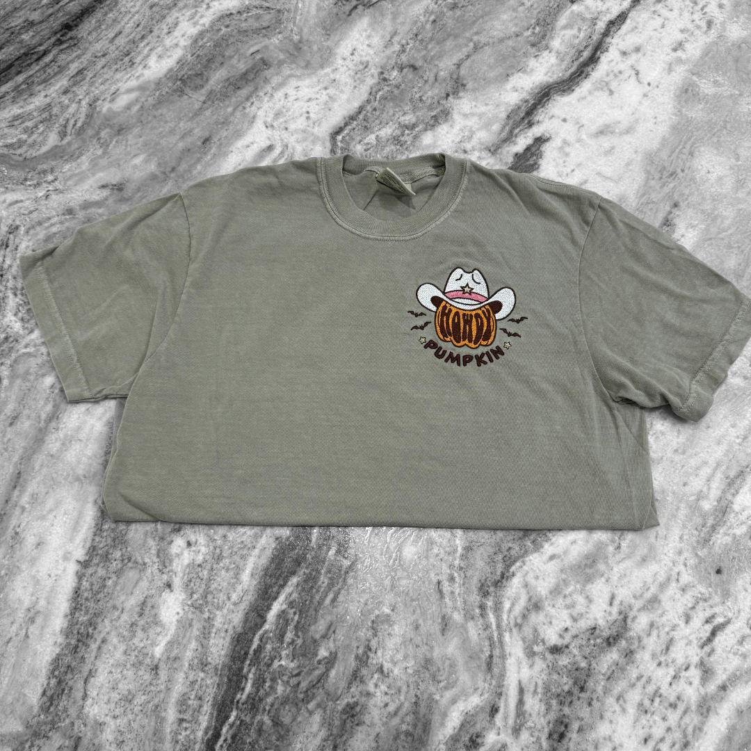 Howdy Pumpkin Embroidered T-Shirt