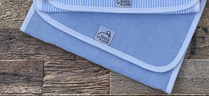 Stork & Loom Oxford Blue Baby Burp Cloth