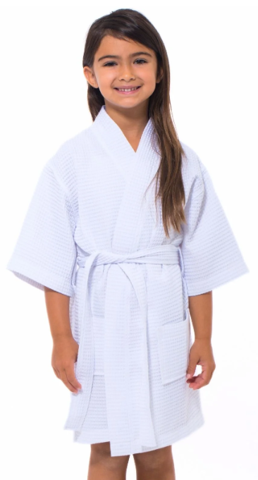 White Kids Spa Waffle Robe